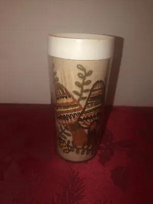 Vintage Thermal Serv 1970s Mushroom Ladybug Yarnwork Tumbler • $9.99