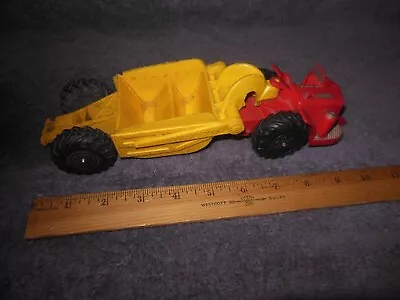Vintage 1950's Auburn Rubber Earth Mover Scraper Toy Construction Vehicle • $29.99