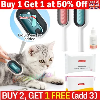 Dog Brush With Water Tank Cat Brush Pet Cleaning·Hair Removal Massage Care·Comb/ • £5.98