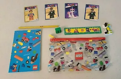 LEGO BACK TO SCHOOL PACK PENCIL POUCH RULER ERASER NOTEBOOK W 4 Lego Movie Cards • $9.88