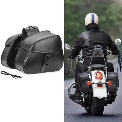 $65.99 • Buy 2x Motorcycle PU Leather Saddle Bags For Yamaha V-Star XVS 250 650 950 1100 1300
