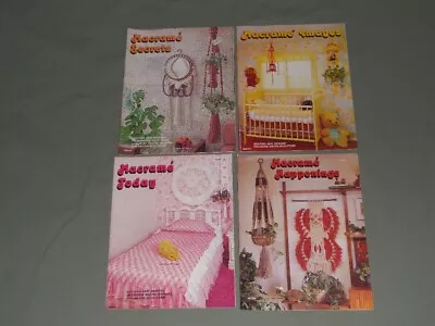 4 Vintage Macrame Leisure Time Books Patterns Plant Hangers Wall Decor Hangings • $8.95