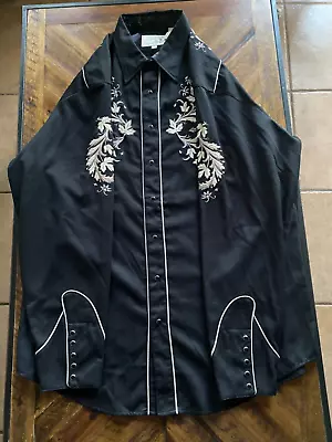 Roper Vintage Pearl Snap Embroidered Cowboy Shirt XXL • $50