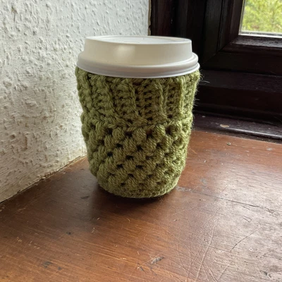 £1.50 • Buy Cup Cosy Sleeve Cozy Handmade Crochet Travel Mug Cosy