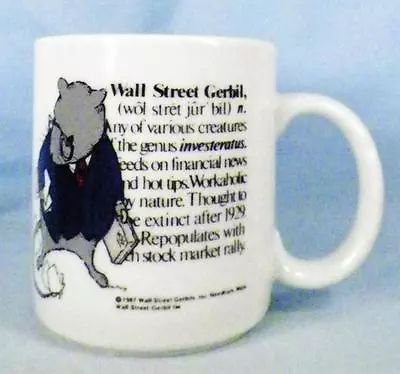 Wall Street Gerbil Coffee Mug Financial News Stock Market Rally Workaholic Funny • $14.99