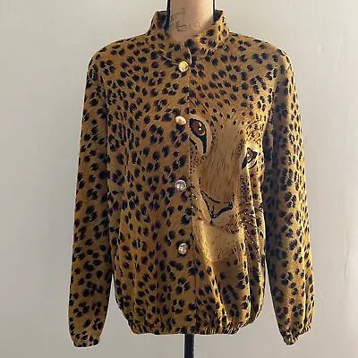 Vintage Jackets Galore By John Farah 80’s Cheetah Bling Jacket Size XXL • $35