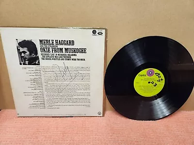 VINTAGE Merle Haggard Autographed Album  Okie From Muskogee  SIGNED 1969 • $124.99