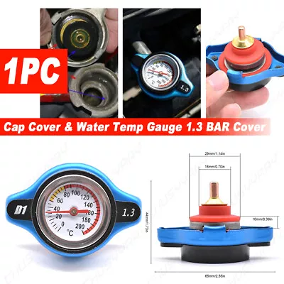 1x Car Thermostatic Gauge Radiator Cap Cover 1.3 Bar Small Head Water Temp Meter • $5.99