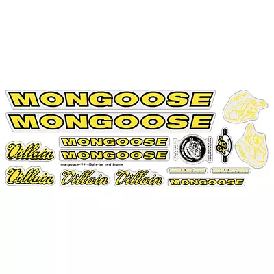Mongoose - 1999 Villain - For Red Frame Decal Set - Old School Bmx • $88