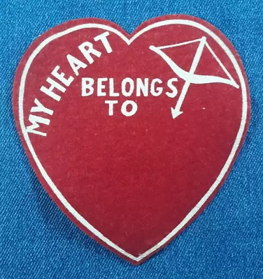 NOS 70s Vintage My Heart Belongs To Patch Felt Large Valentine Love Adore • $14.99