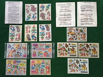 VTG Kellogg's LOT ***CHARACTER RUB ON TRANSFERS*** Cereal Box Premium Prize Toy • $30