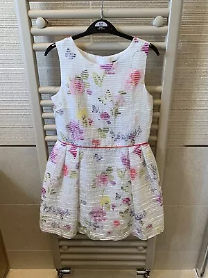 Marks & Spencer Girls Ivory Floral Summer Party Dress Age 10-11 Years Prom • £10