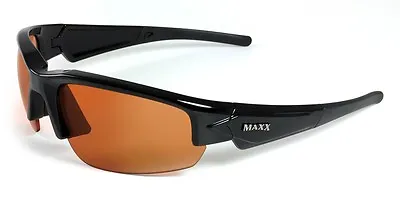 Maxx HD Sunglasses Dynasty 2.0 Black Golf Driving Lens Brown Amber E5 • $19.45