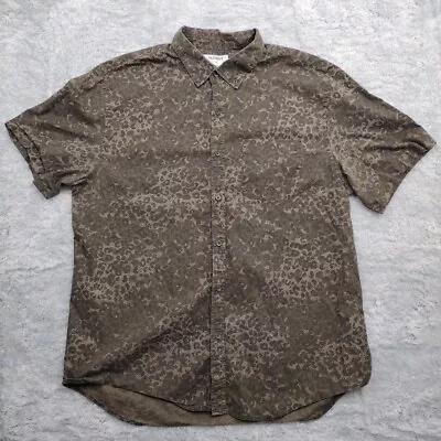 Old Navy Shirt Mens Extra Large Brown Leopard Camo Button-Down • $12