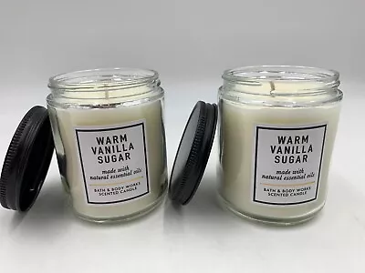 Bath & Body Works Warm Vanilla Sugar Scented Single Wick Candle 7 Oz S/2 #914B • $20.87