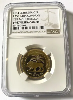 St Helena 2014 East India Company 1 Mohur Pound NGC Gold CoinProof • $1665