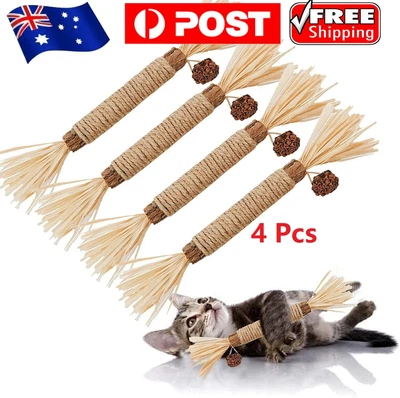 $13.59 • Buy 1-4X Cat Toys Silvervine Chew Stick Kitten Treat Catnip Toy Cleaning Teeth Toys
