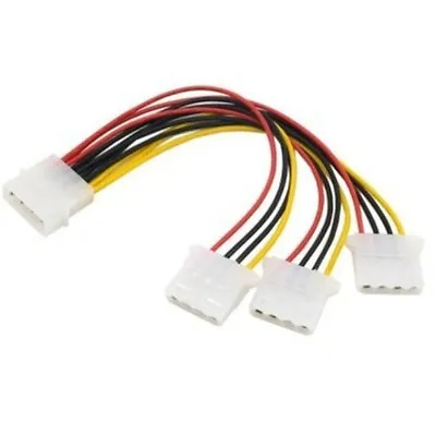 4 Pin Molex Male To 3 Port Molex IDE Female Power Supply Splitter Adapter Cable • $4.59