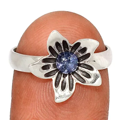 Flower - Natural Tanzanite 925 Sterling Silver Ring Jewelry S.8 CR33699 • £9.63