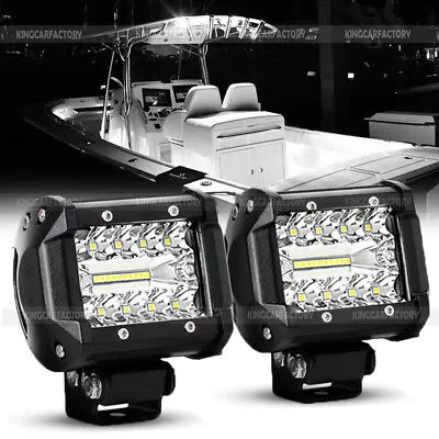 2x Spreader LED Marine Navigation Deck/Mask Lights Pods Spot Flood Lights Boat • $24.93