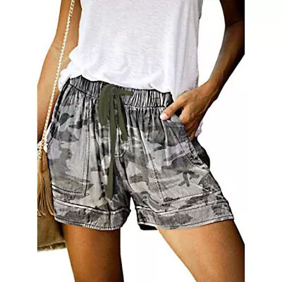 £5.95 • Buy Plus Size Womens Elastic Waist Drawstrings Hot Pants Ladies Summer Casual Shorts
