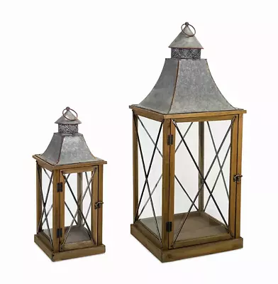 Lantern (Set Of 2) 22 H 33.5 H Wood/Metal • $243.35