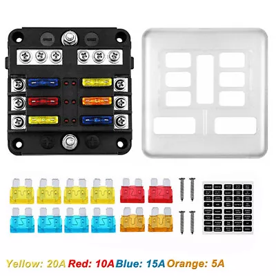 Blade Fuse Box Block 6 Way 12V 32V Holder LED Indicator Car Auto Boat Marine AU • $16.45