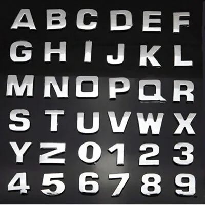 £0.99 • Buy NEW CHROME / SILVER LETTERS + NUMBERS, SELF ADHESIVE, GOOD QUALITY, 27mm Tall