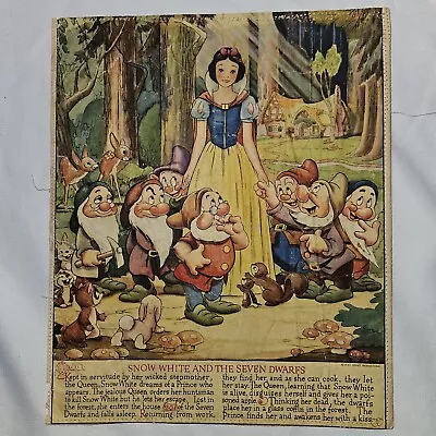 1942 Dec Canvas Art Morrell Morrell's Walt Disney Calendar 8” X 10” Snow White • $40