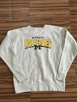 Michigan Wolverines Crewneck Sweatshirt Ight Gray Size Medium • $23.74