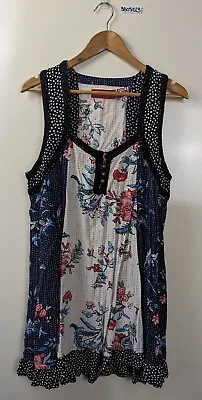 Tigerlily Blue Floral Sleeveless Boho Dress Size 14 • $69.95
