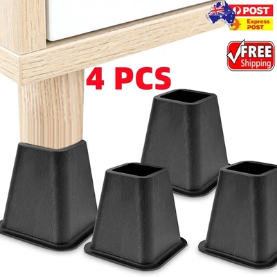 $29.99 • Buy 4Pcs 6-Inch Heavy Duty Bed Chair Risers Feet Leg Lift Furniture Raisers Stand