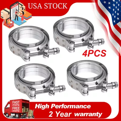 $54.14 • Buy 3 Inch V-Band Flange & Clamp Kit Male /Female With Stainless Steel Exhaust 4Pcs