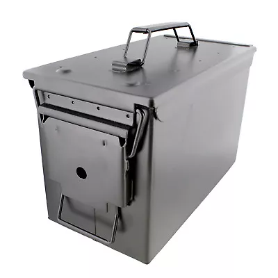 Redneck Convent Metal Ammo Storage Box - .50 Cal Black Locking Steel Ammo Can • $25.99