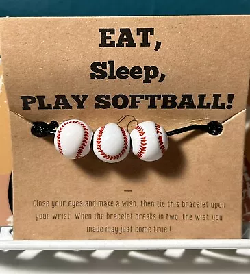 12 NEW SOFTBALL Bracelets Adjustable Design Team Spirit • $9.99