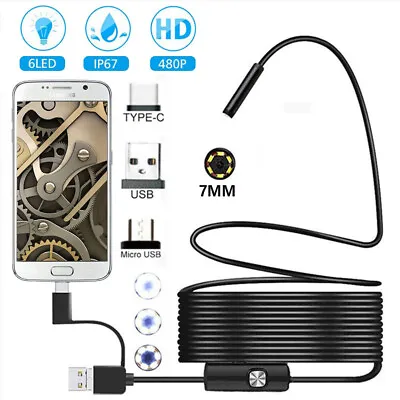 3in1 Borescope Endoscope 6LED Inspection Scope Camera For Android Cell Phone/PC • $9.99