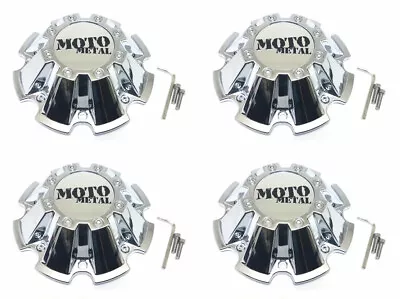 4 NEW Moto Metal Chrome Bolt On Wheel Center Caps W/ Screws 5/6/8Lug MO962 MO200 • $128