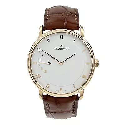 Blancpain Villeret Ultra Slim Automatic 40mm 18k Rose Gold Watch Silver 4040 • $8995