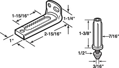 Prime-Line 162107 Steel 30 Lbs. Capacity Bi-Fold Door Bottom Pivot And Bracket • $8.28