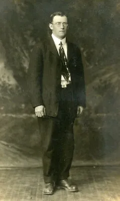 YA146 Original Vintage Photo RPPC MAN IN SUIT EYEGRASSES C Early 1900's • $5.50