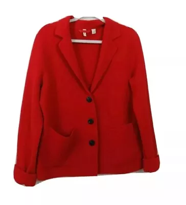 Anthropologie Moth Red Cardigan Sweater Coat Medium EUC • $29.90