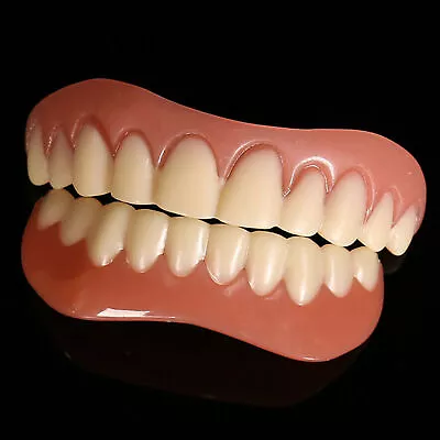 $10.99 • Buy Silicone Teeth Top + Bottom Veneers False Teeth Smile Cosmetic Denture