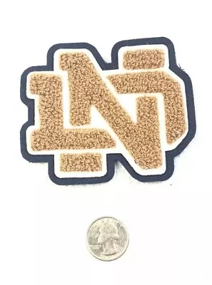 Notre Dame Fighting Irish Patch Sew On ND Logo Large Fuzzy 4” X 3-1/2” • $7.49