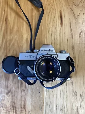 Minolta SRT 101 (Tested) Camera MC Rokkor PF 55mm F/1.7 &135mm 1:28 Lens • $64.95