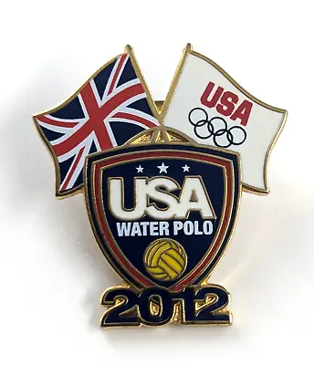 London 2012 USA Water Polo Shield Flags Olympic Rings UK British Union Jack Pin • $13.99