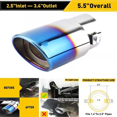 Car Auto Blue Rear Exhaust Pipe Tail Muffler Throat Tip Tailpipe Auto Parts USA • $14.99