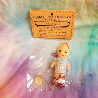 Vintage Shackman Pudgie Kewpie Cloth Doll Ragdoll Mini MIP Handmade Ornament • $12