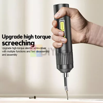 Mini Cordless Electric Power Screwdriver Drill Bit Set Home DIY Kit Rechargeable • $15.99