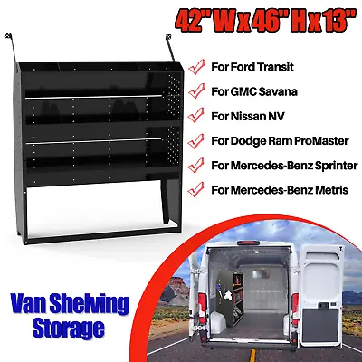 Van Shelving Storage For Ford Transit GM NV Promaster Sprinter Metris 42 W • $270.99