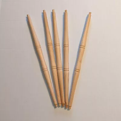 Wooden Chair Spindles -Turned Unfinished Hardwood 16 1/2   NOS Sold By Lot Of 5 • $28.25
